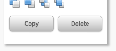 text element copy and delete button