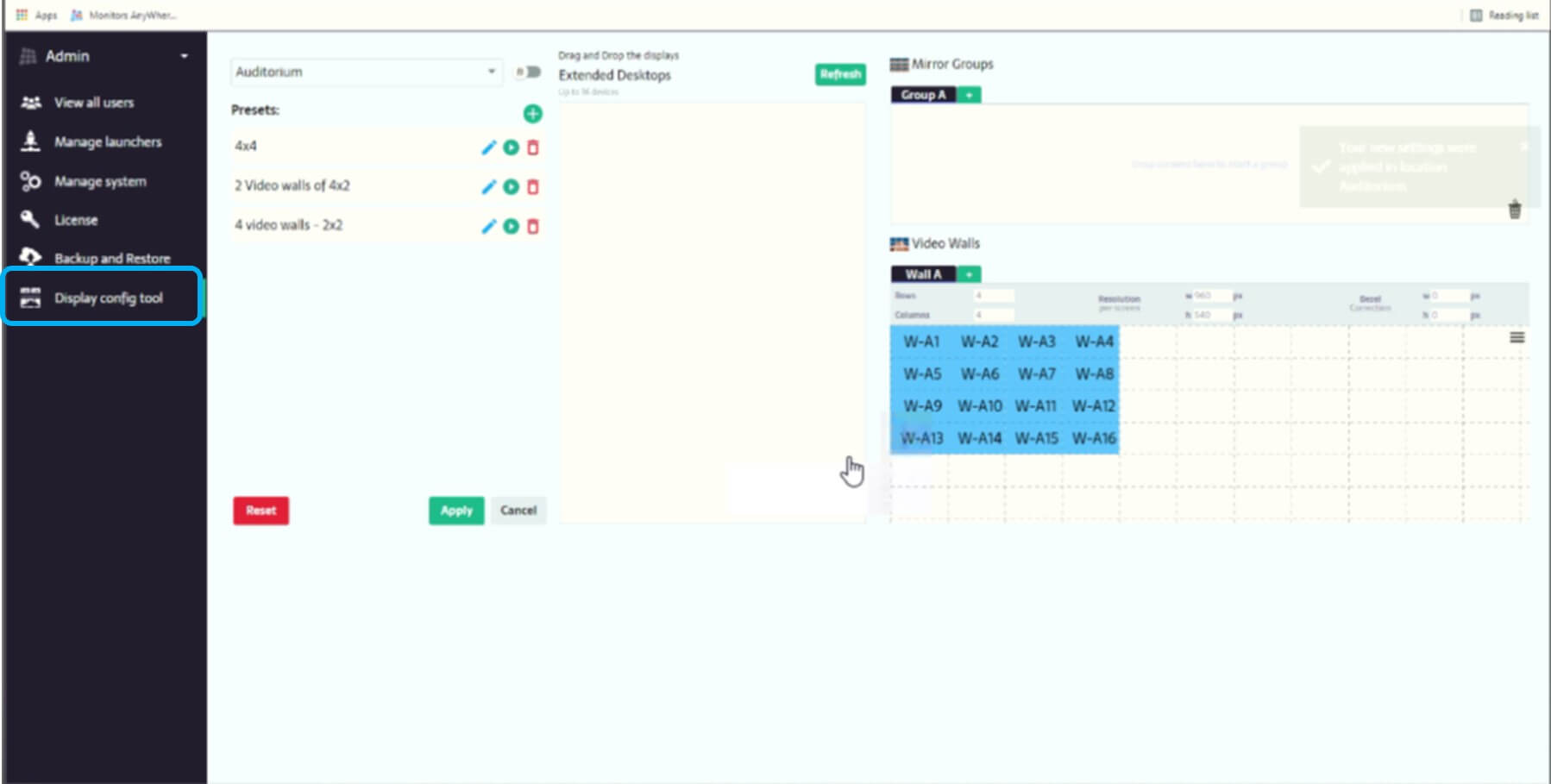 display configuration tool